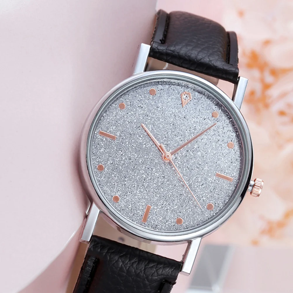 1 pçs feminino casual cinto ajustável durável liga de vidro relaxar negócios moderno relógio de pulso feminino