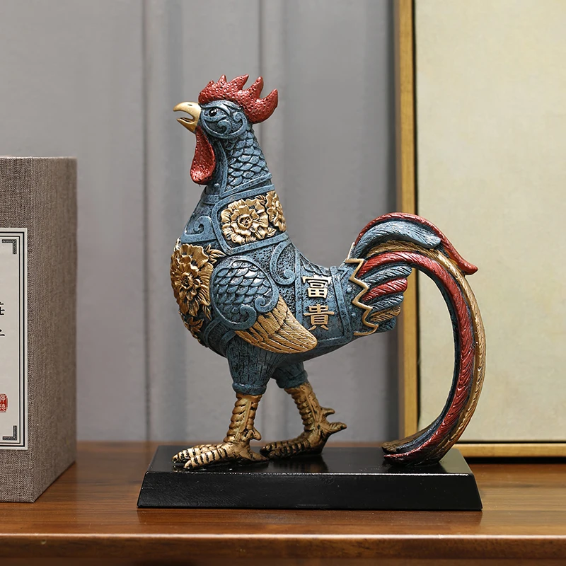 Rooster Wangcai Chicken Home Wine Cabinet Decoration Living Room for Boss Decorations