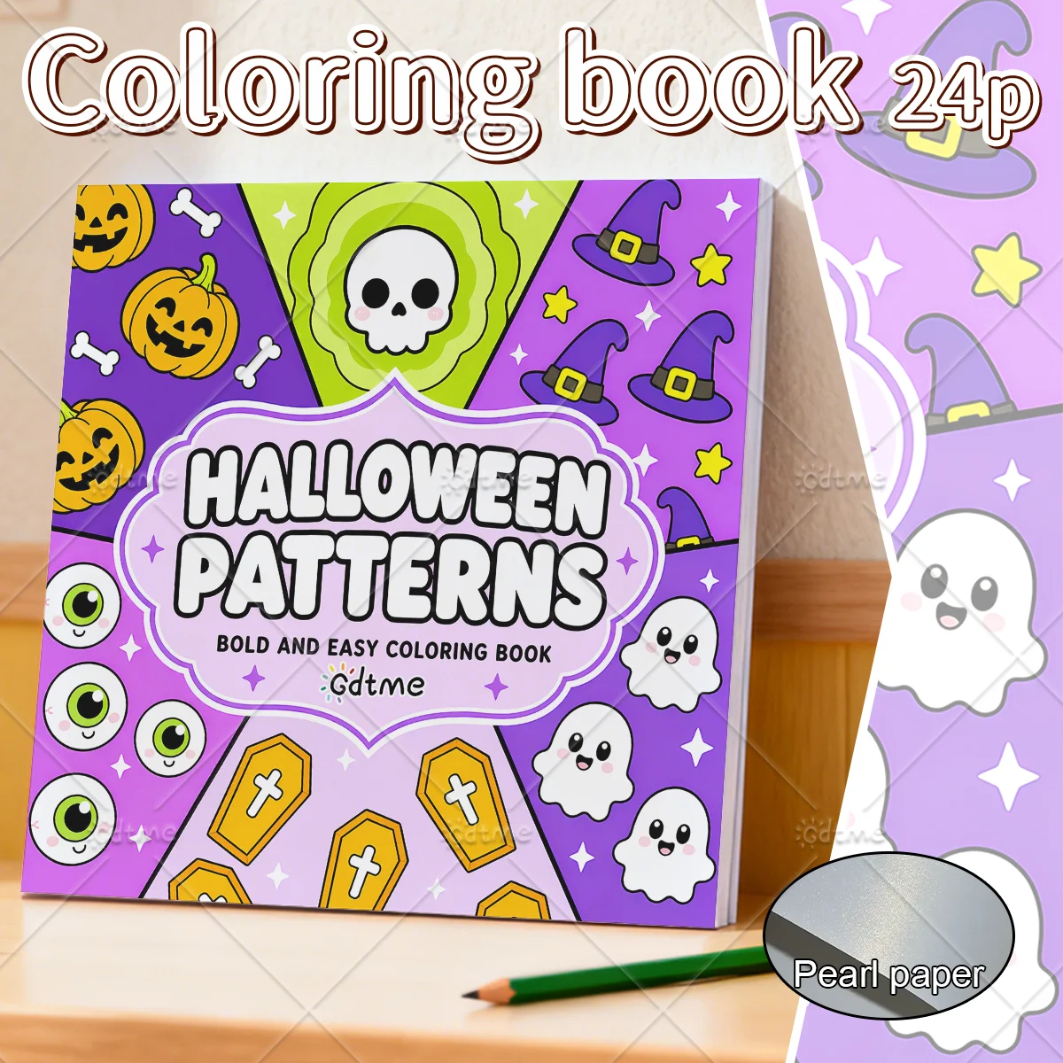Bold Easy Halloween Patterns Coloring Book for Adults Cute Spooky Doodle Designs Large Print Stress Relax Art Drawing Ideal Gift