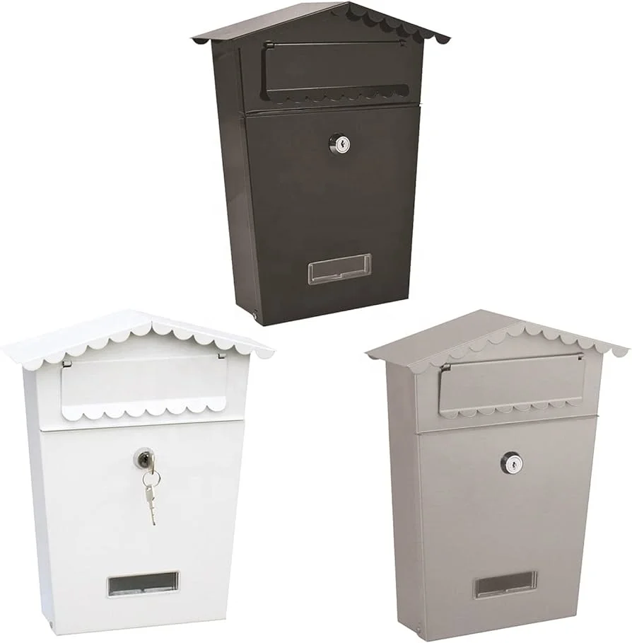 Custom Color Steel Mailbox Wall-Mounted Letterbox Lockable Anti-theft Parcel Post Box for House