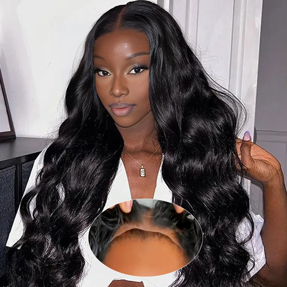 

Black Body Wave Ready to Wear Glueless Wigs Human Hair Lace Front Wigs Wear and Go Pre Plucked Pre Cut 5x5 HD Lace Closure Wigs