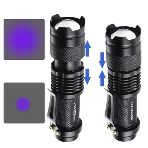395/365nm UV Flashlight LED Ultraviolet Torch Zoomable Mini Ultra Violet Lights Inspection Lamp Pet Urine Stain Detector Tools - Image 6