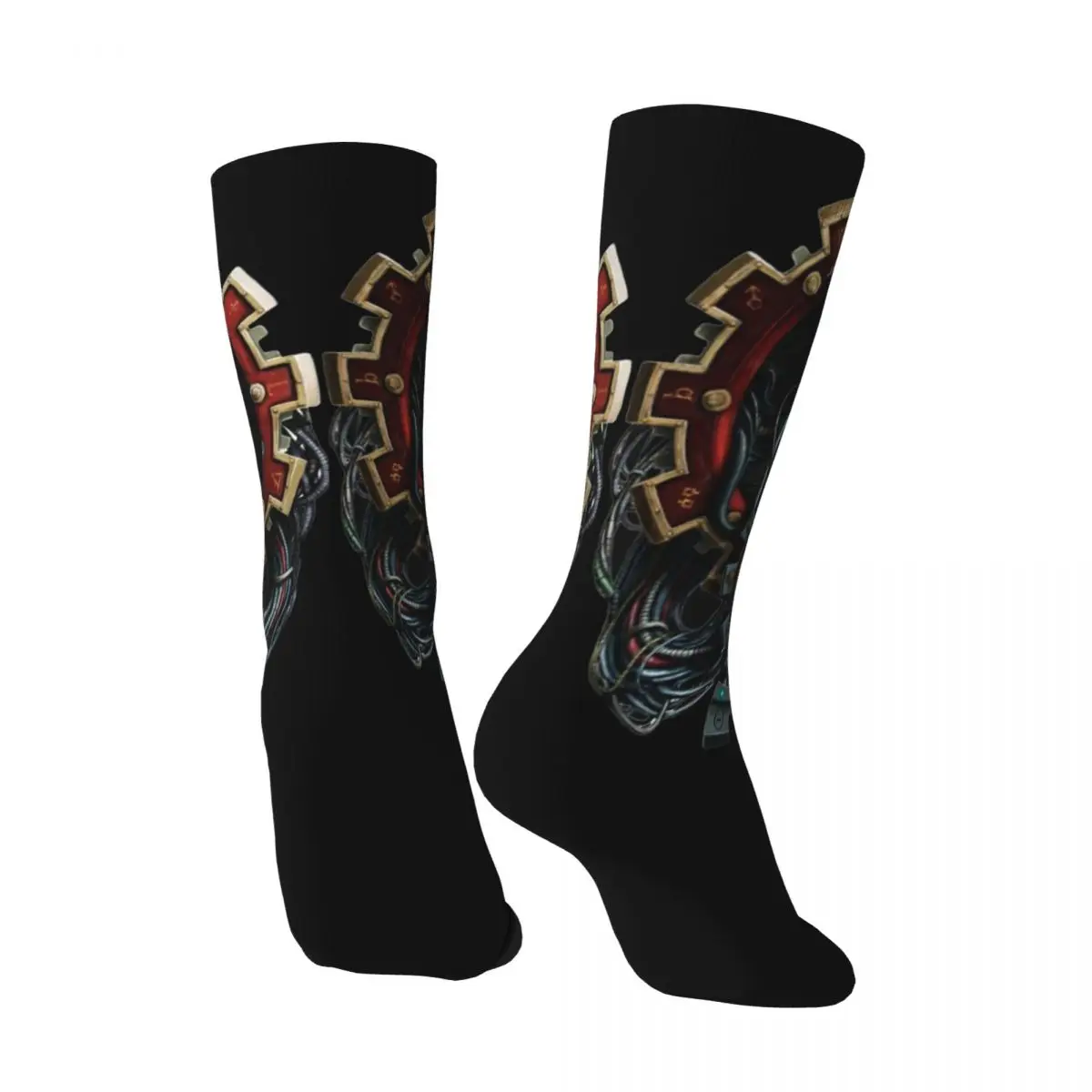 Crazy compression Cool Sock for Men Vintage Adeptus Mechanicus Game Quality Pattern Crew Sock Novelty