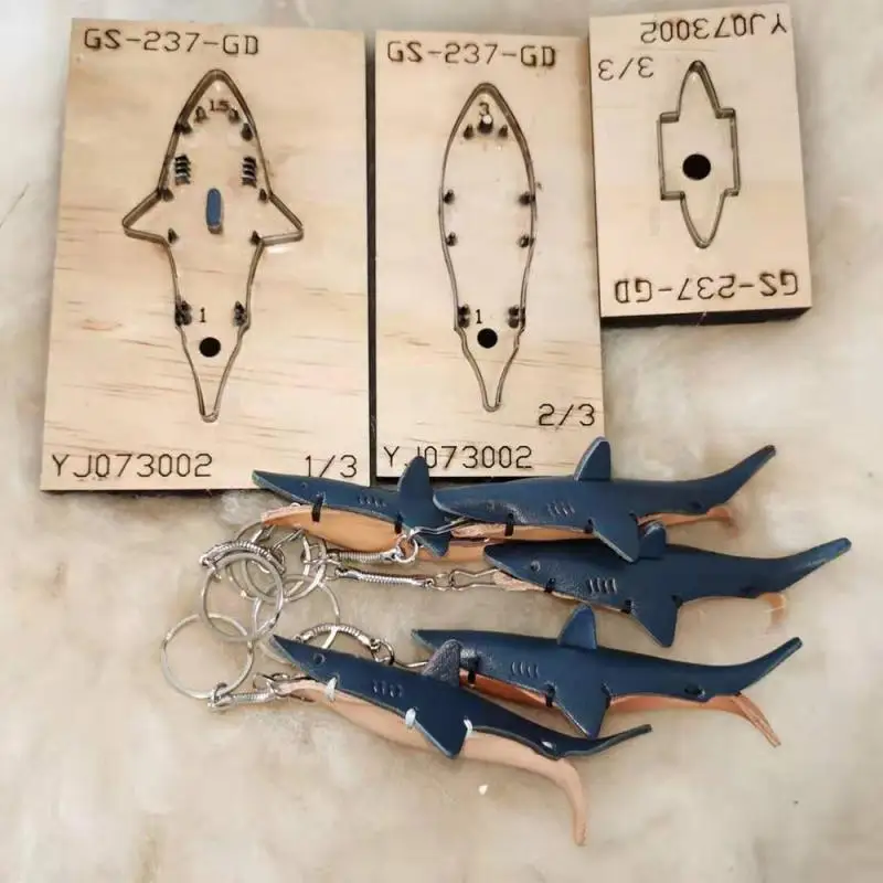 Wood Die Cutting Diy  SharkShape decoration Keychain Leather Pendant Decoration Knife mold for small shark pendant