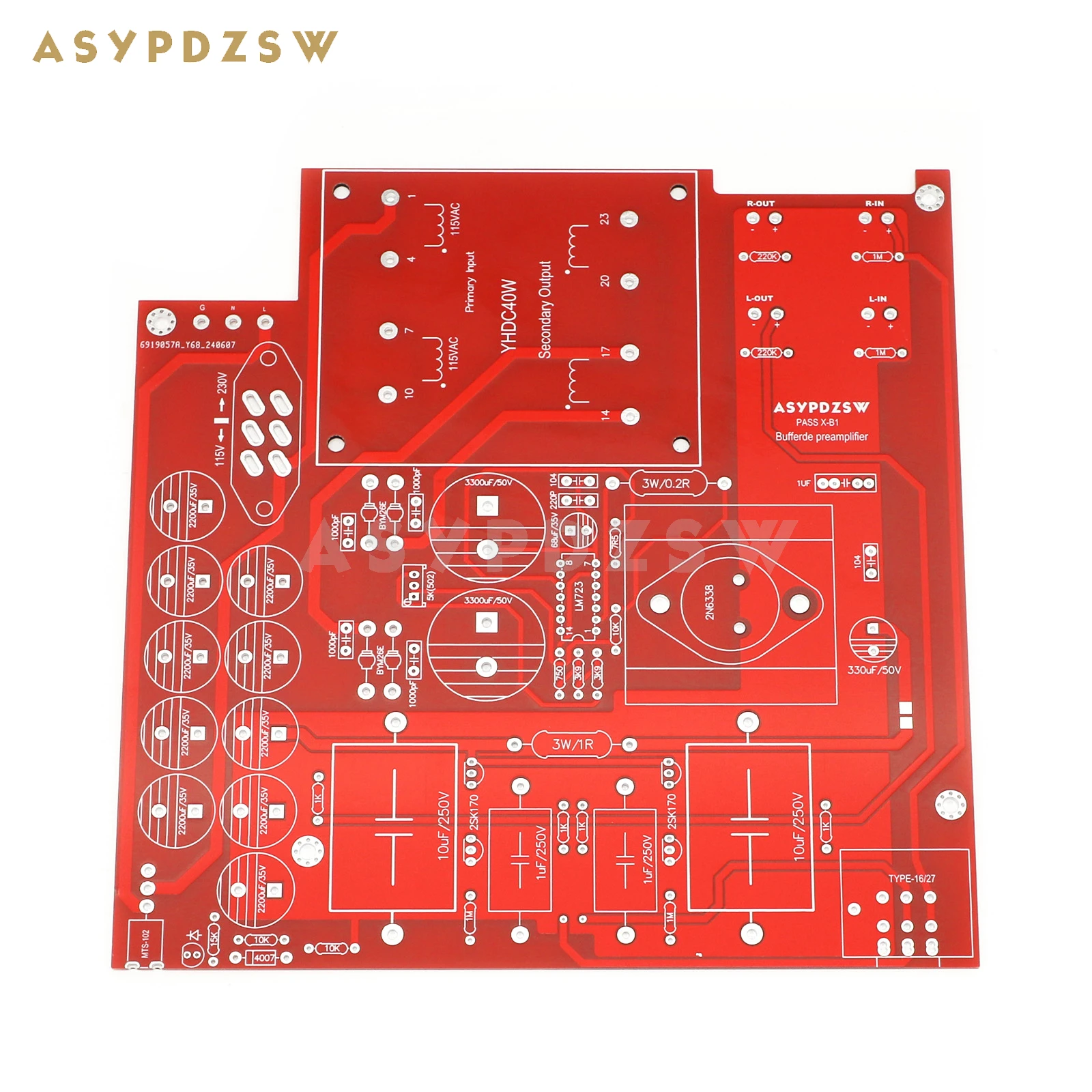 PASS X-B1 Buffered preamplifier Base on PASS B1 BUFFER Preamp circu Bare PCB