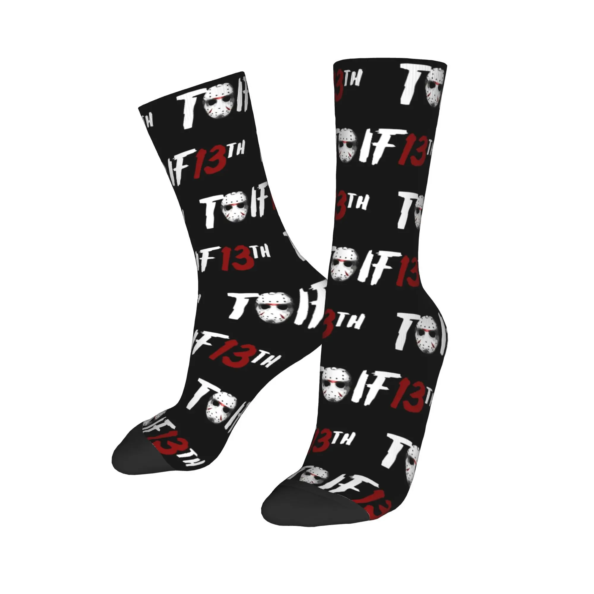 Friday 13th  Theme Design Socks Merch for Casual Wear Cozy  Jason Voorhees  Dress Socks