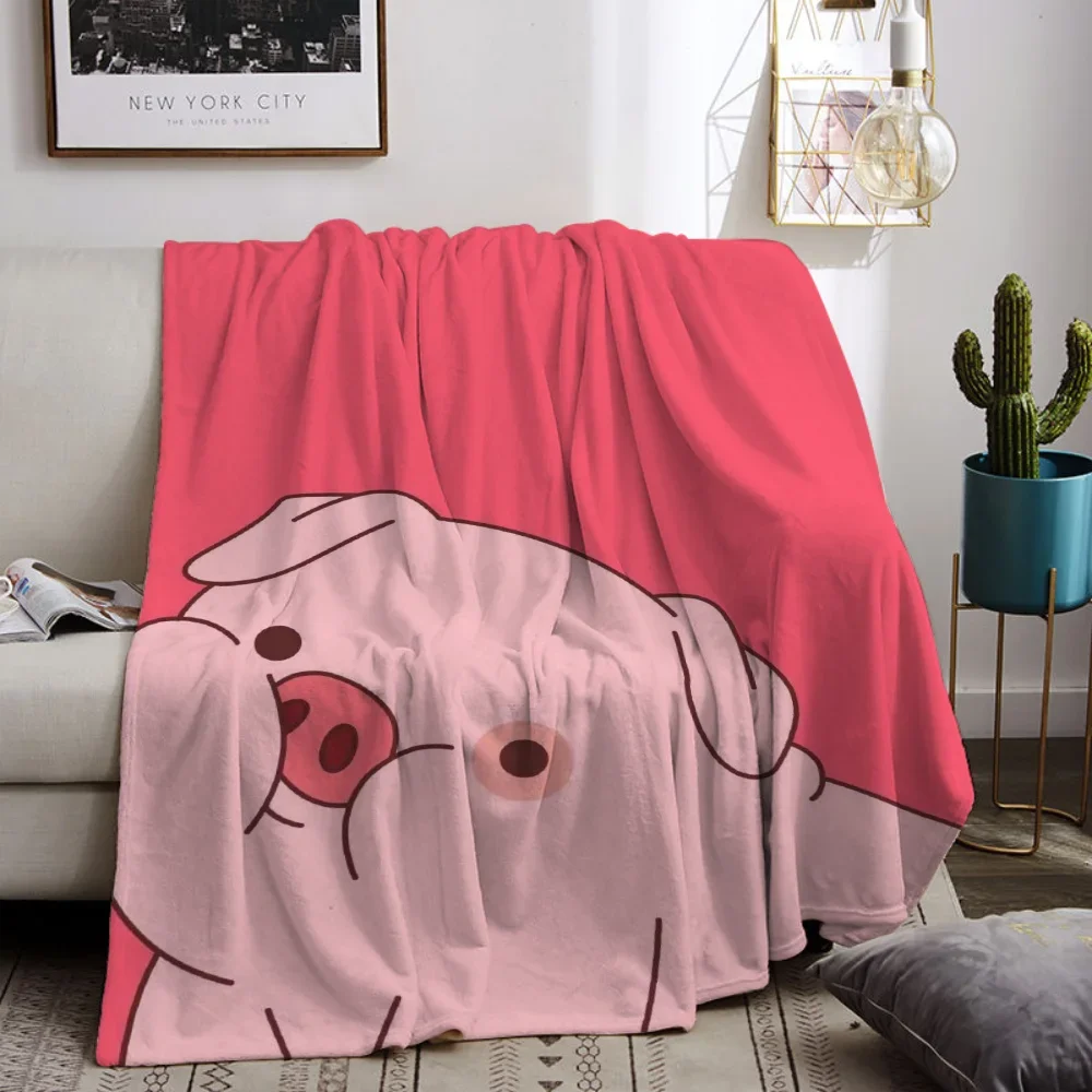 Pink Pig Throw Blanket 150x200 Thick Blankets for Winter Beach Towel Home Interior Microfiber Bedding Knitted Plaid Knee Nap Bed
