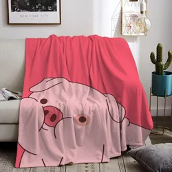 Pink Pig Throw Blanket 150x200 Thick Blankets for Winter Beach Towel Home Interior Microfiber Bedding Knitted Plaid Knee Nap Bed