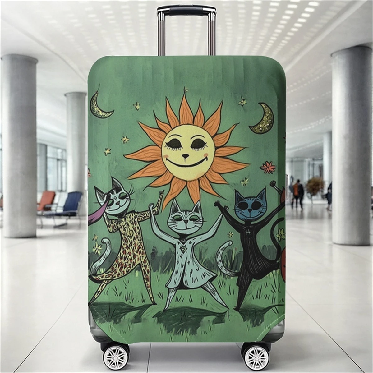 

Защитный чехол для багажа с кошачьим принтом, подходит для чемоданов 18-32 дюймов, чехлы для ручек чемоданов, дорожные аксессуары.