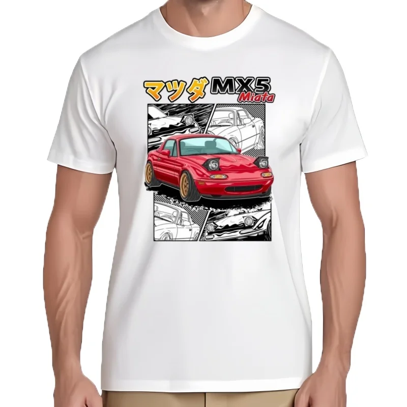 MX-5 MIATA Eunos Roadster 1990 T-Shirt rétro unisexe hommà manchcourtHip Hop garçon Sport décontracté hau