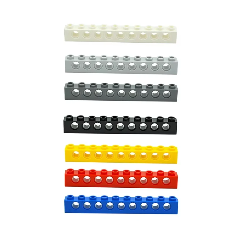 

10Pcs Bricks 1x10 with 9 Holes MOC Assembles Particles Accessories Arm Beam Toys Bulk Building Block Compatible with 2730