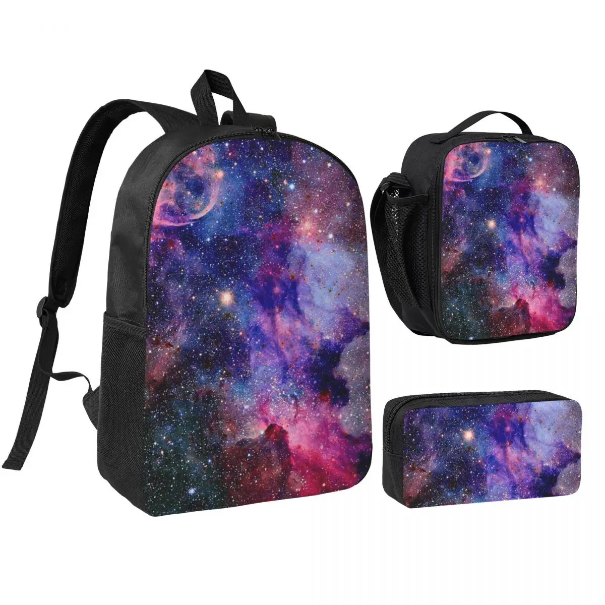 

Planet Earth Backpack Student Boys Girls BookBag School Bag Computer Shoulder Bags 3ps Insulated Lunch Bag Pencil Case
