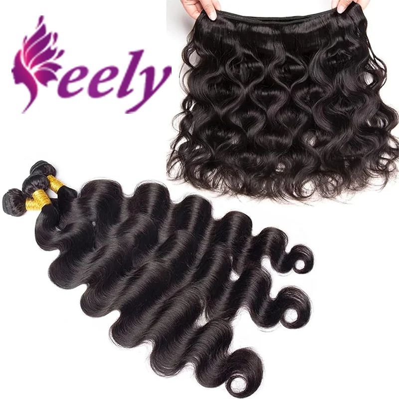 Brazilian Body Wave Bundles with Lace Frontal  Human Hair Bundles with 13X4 Lace Frontal Closure Body Wave Human Hair Extension