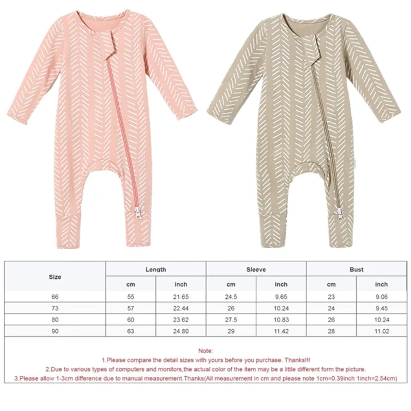 New Spring Autumn Long Sleeves Baby Romper Soft Cotton Toddlers Boys Girls One-Pieces Bodysuit Striped Zippered Baby Jumpsuit