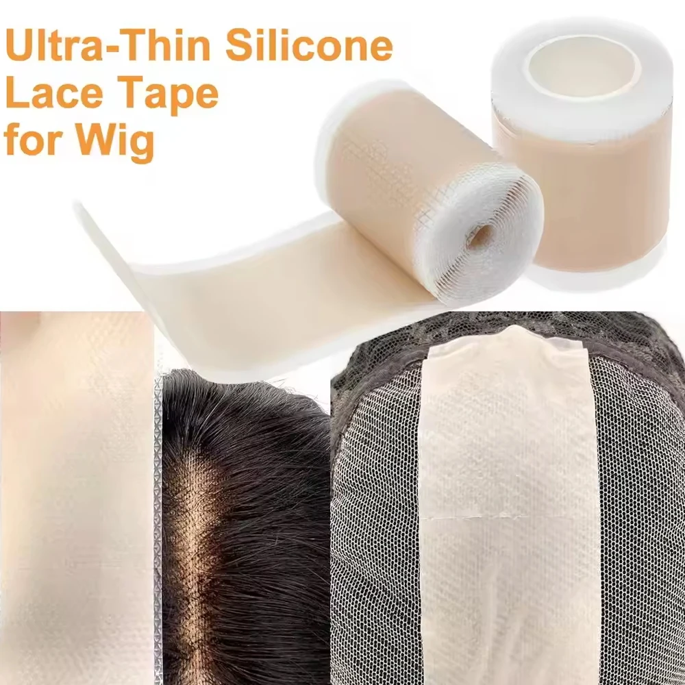 Ultra-Thin 1.57in X 19.7in Silicone Lace Tape 4cmx50cm for Wig Non-Slip Breathable Knot Healer Lace Wig Grip Grids