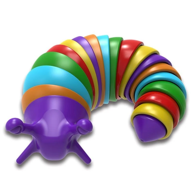 090B Pinch Fingertip Slug Toy Portable Squeeze Relieve Stress Interactive Relieve Toy