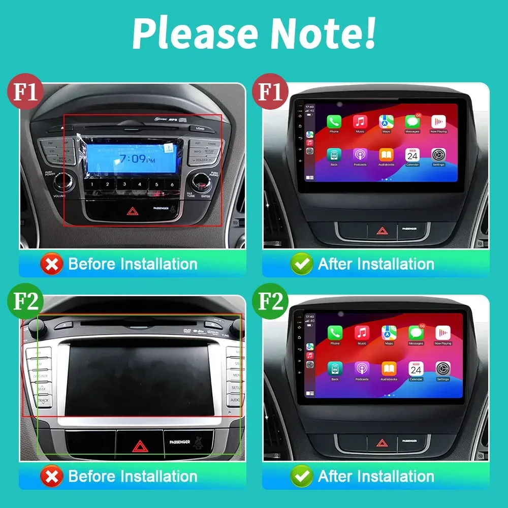 Car Radio Multimedia Navigation Android 14 For Hyundai Tucson 2 LM IX35 2009-2015 4G GPS Bluetooth Carplay Stereo GPS Screen