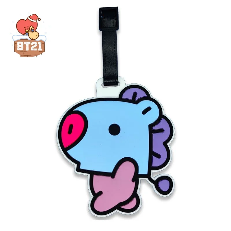 

Cute BT21 Cartoon Series Chimmy Tata Cooky Koya RJ Shooky Man DIY Luggage Tag Animation Kawaii Travel Bag Anti-loss Tag Gift
