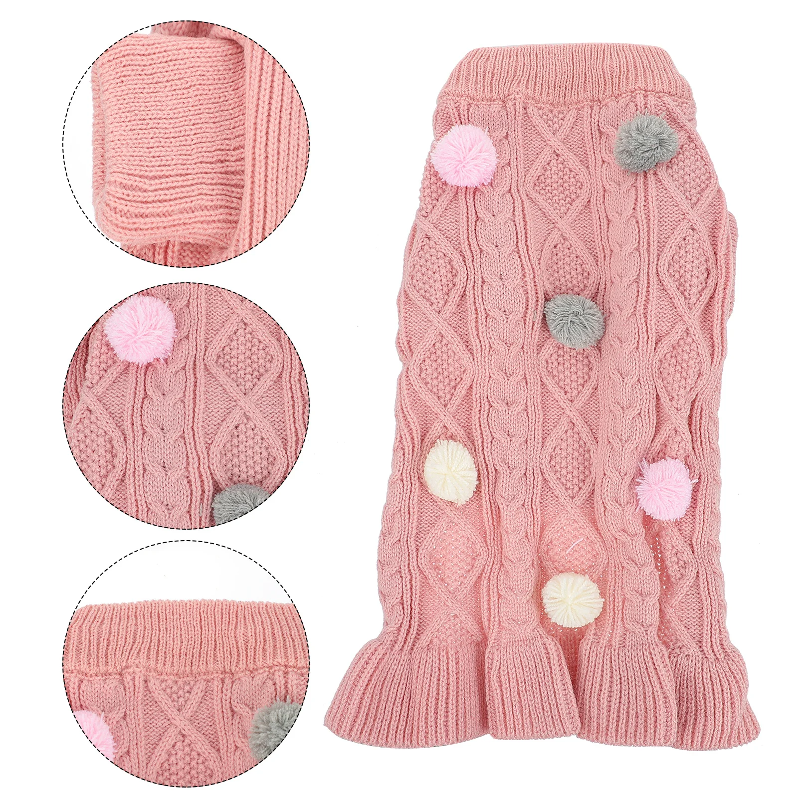 

Acrylic Pet Sweater for Small Dogs Cats Winter Knitted Clothes Reusable Durable Skin Friendly Birthday Party Cosplay Christmas