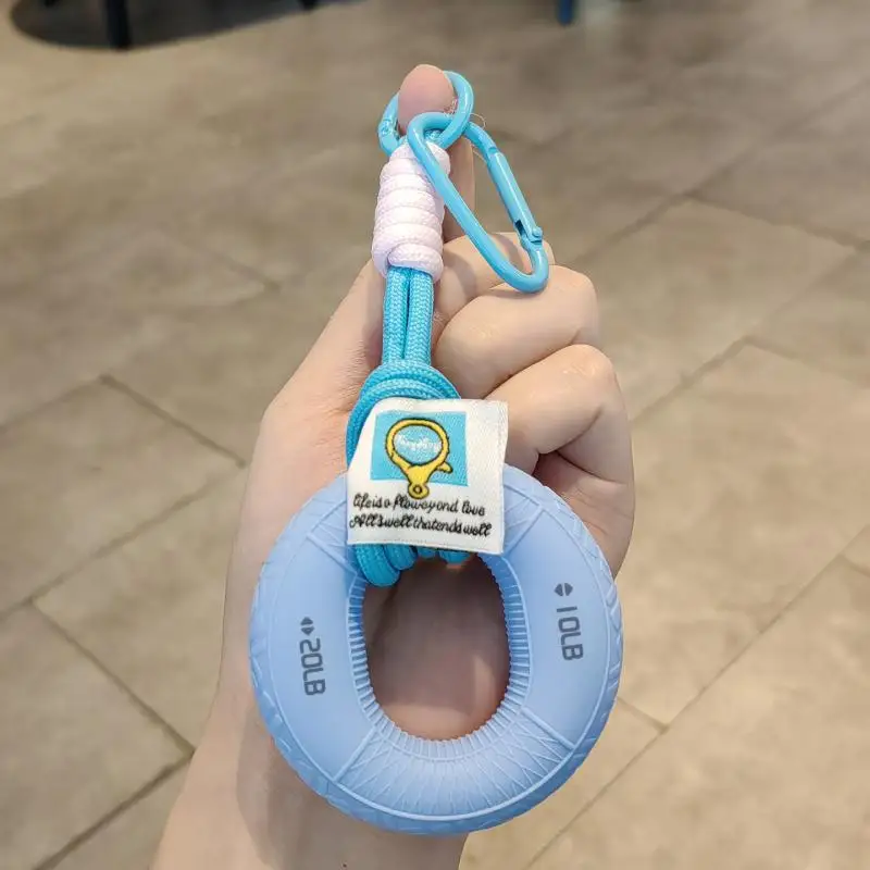Portable Silicone Grip Strength Ring Keychain Stress Relief Hand Trainer For Bag Backpack Decor Gift For Men Women