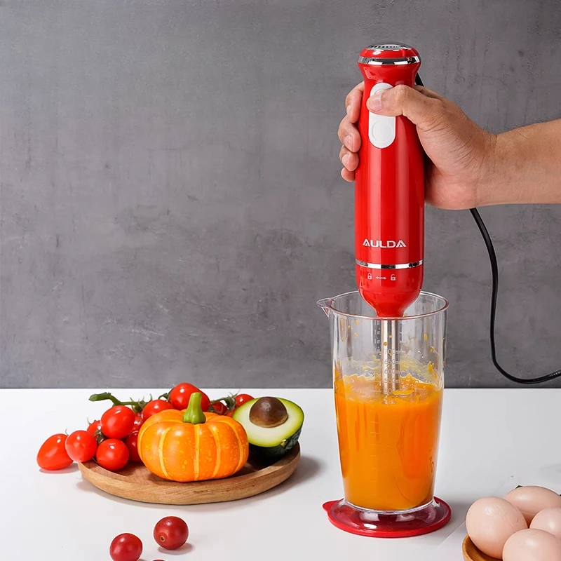 飛沫防止ブレード付きハンドブレンダー、ベビーフードプロセッサー肉挽き器、ジュース/卵泡立て用可変速浸漬ミキサー