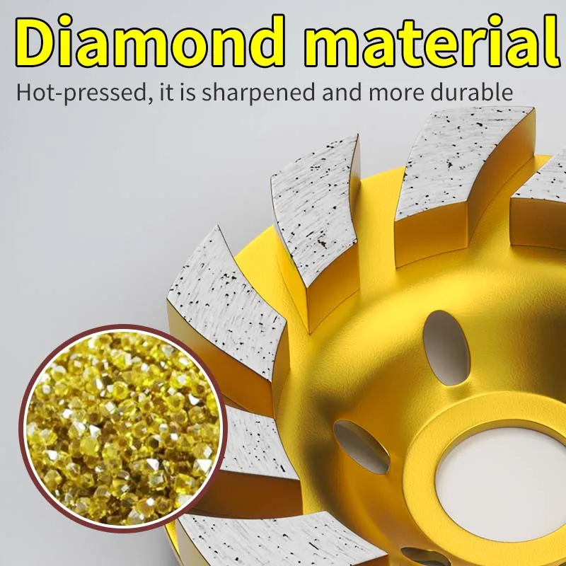 Concrete Turbo Diamond Grinding Cup Wheel 12 Segs Heavy Duty Angle Grinder Wheels For Angle Grinder