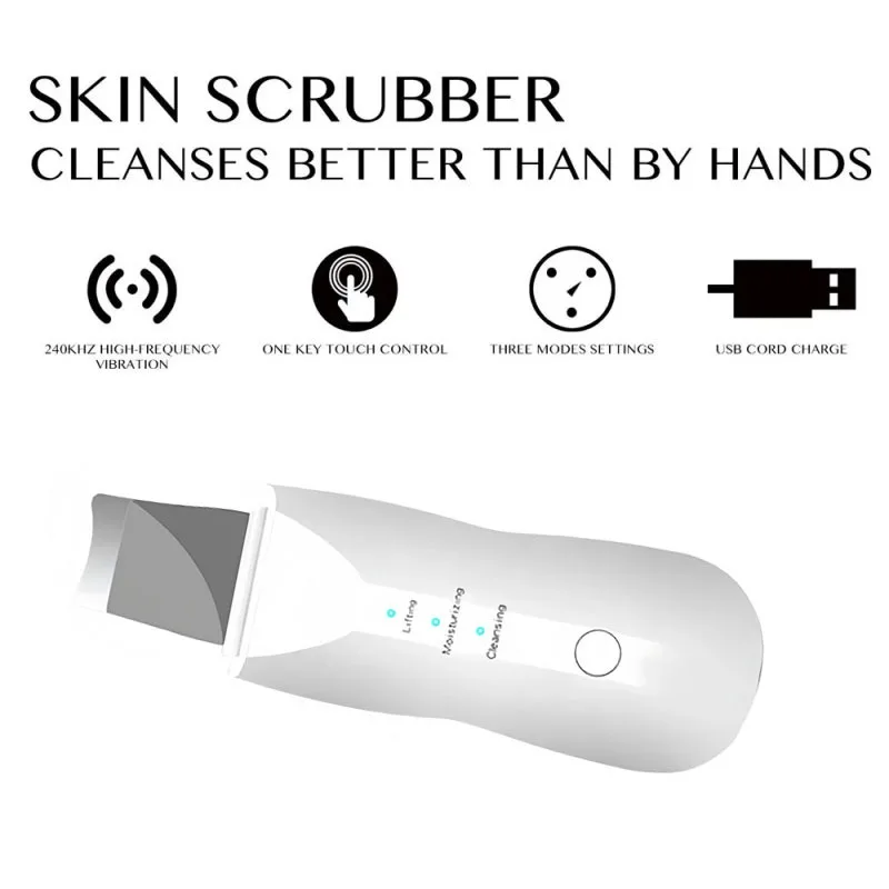 Vibrating Facial Peeling Machine Skin Scrubber Ion Exfoliation Blackhead Dead Skin Peeling Cleaner Facial Massager Skin Care