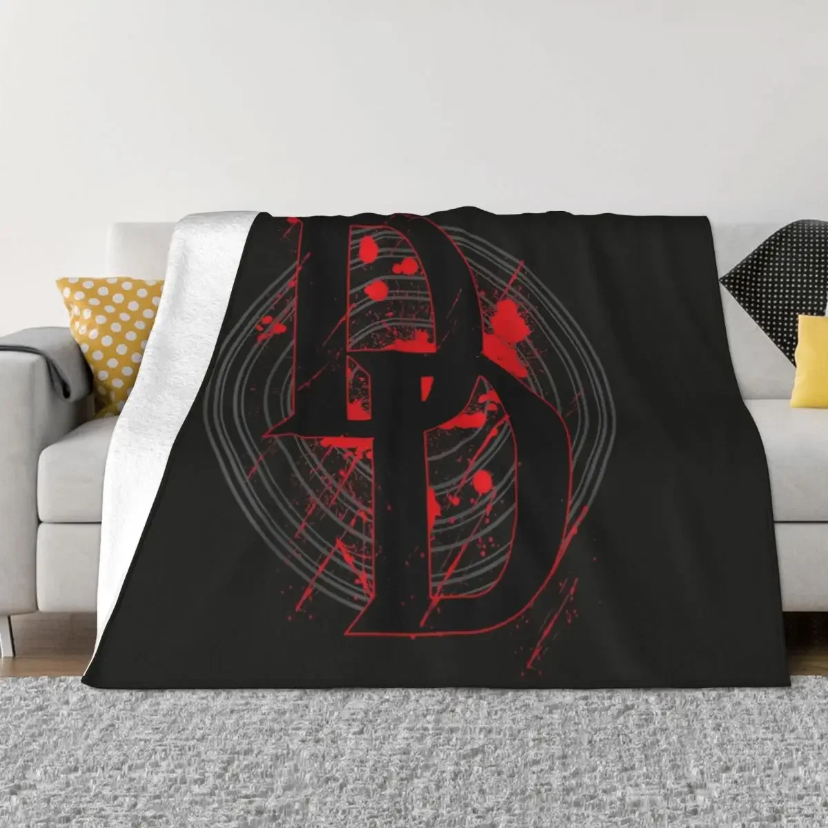 Daredevil DD Logo Vortex Red Rain Throw Blanket fluffy halloween Blankets