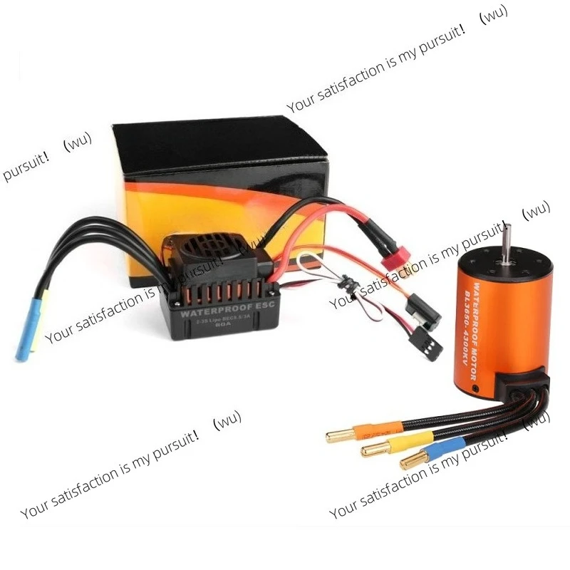 Waterproof 3650 4300KV Brushless Motor with 60A ESC Combo Set for 1/10 RC Car Truck