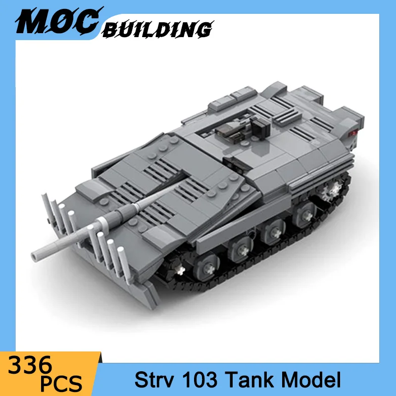 

Military Vehicles Strv 103 Tank MOC Building Blocks Model Main Battle Army Weapons Bricks Diy Toy Christmas Gift For Adults Boys