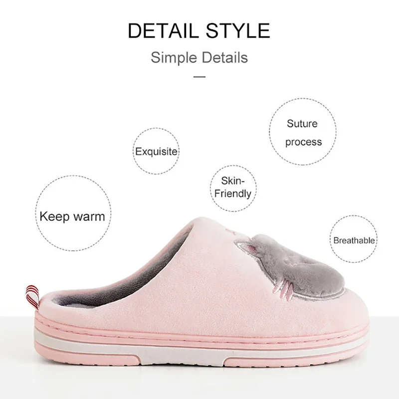 Women Slippers New Fashion Warm Cotton Slippers Thick Soles Women And Men Couples Home Soft Light Shoes Antiskid Slides Footwear