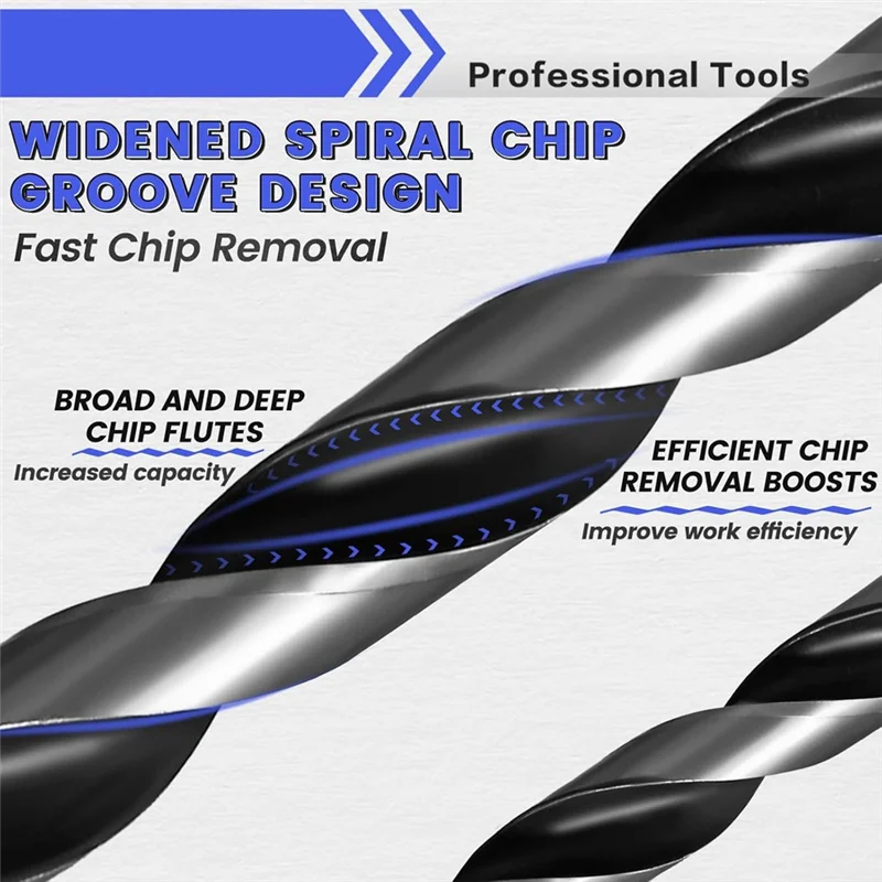 LNHF Pertukangan untuk Pekerjaan Kayu 13 Buah Set Mata Bor Kayu Brad-Point dengan Desain Seruling Ganda Chipboard Pelubang Tengah