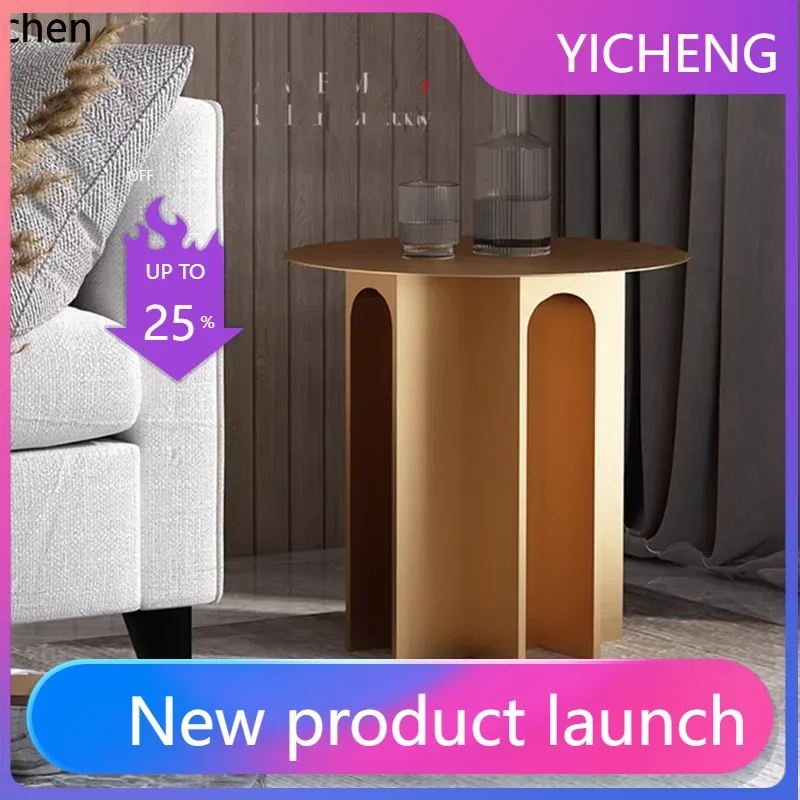 

LYY simple marble coffee table small apartment round small tea table modern small side sofa creative corner table
