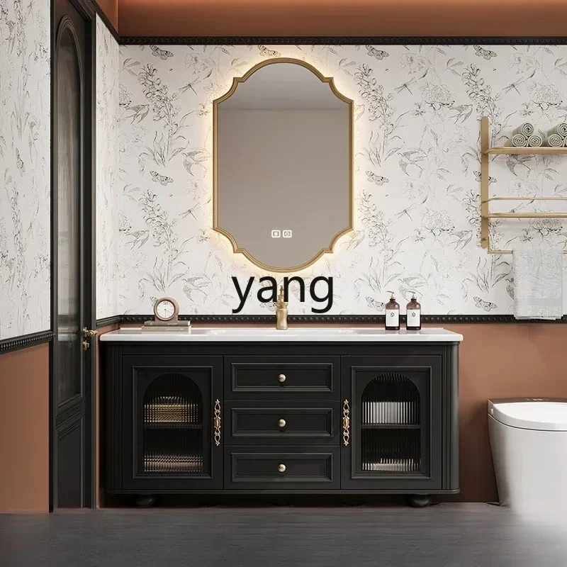 LH1  retro bathroom cabinet combination bathroom ceramic integrated basin washstand