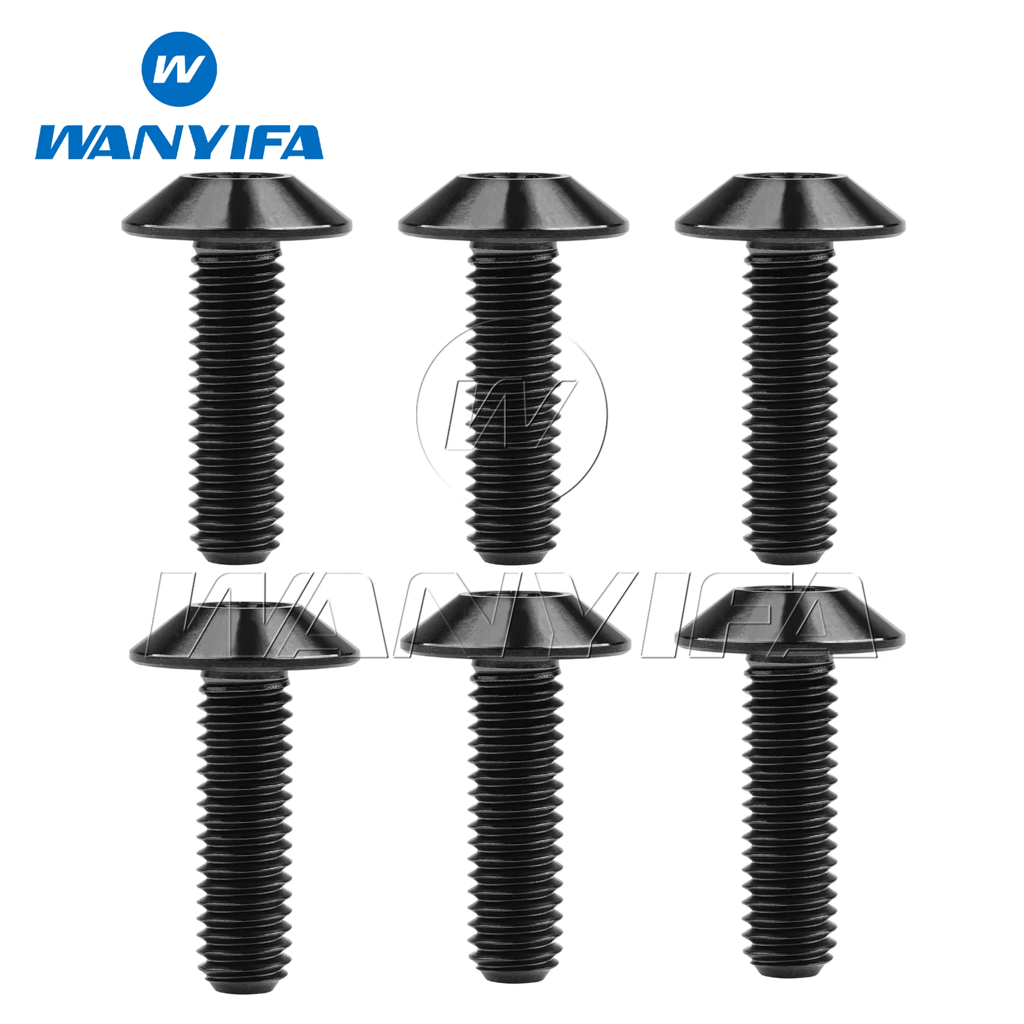 Wanyifa Titanium Bolt M5x12 15 20 25mm Torx T25 Head Screw for Bike Motorcycle 6pcs