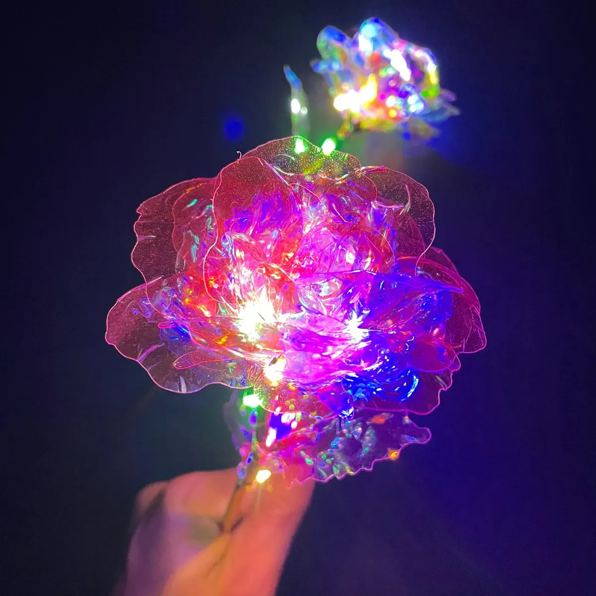 2/10pcs/Set Eternal Rose Flower LED Light Golden Foil Rose Unique Design Gift For The Wife Anniversary Mother's Day And Birthday