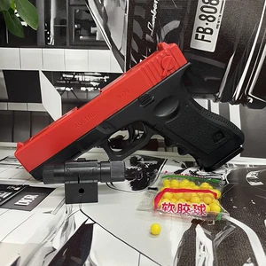 Pistol Airsoft Peluru Lembut Manual G17 Pistol Mainan Majalah Bawah dengan Laser Senjata Permainan CS Olahraga Luar Ruangan untuk Hadiah Anak-anak Dewasa 10 senjata mini glock 17 penjualan terbaik - №