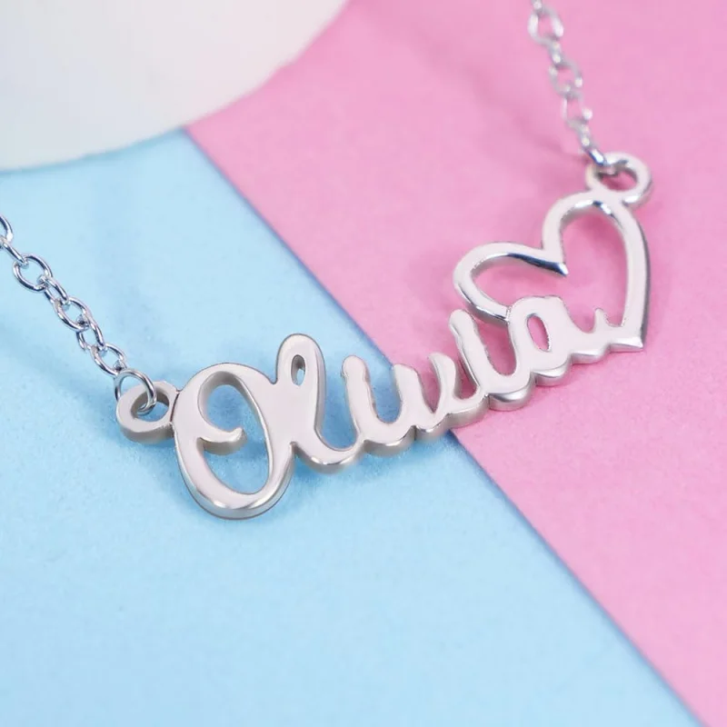 مجوهرات مخصصة من الذهب أو الفضة الإسترليني عيار 10 قيراط عيار 14 قيراط، قلادة على شكل قلب مفتوح، هدية للنساء، عيد الميلاد وعيد الميلاد #6