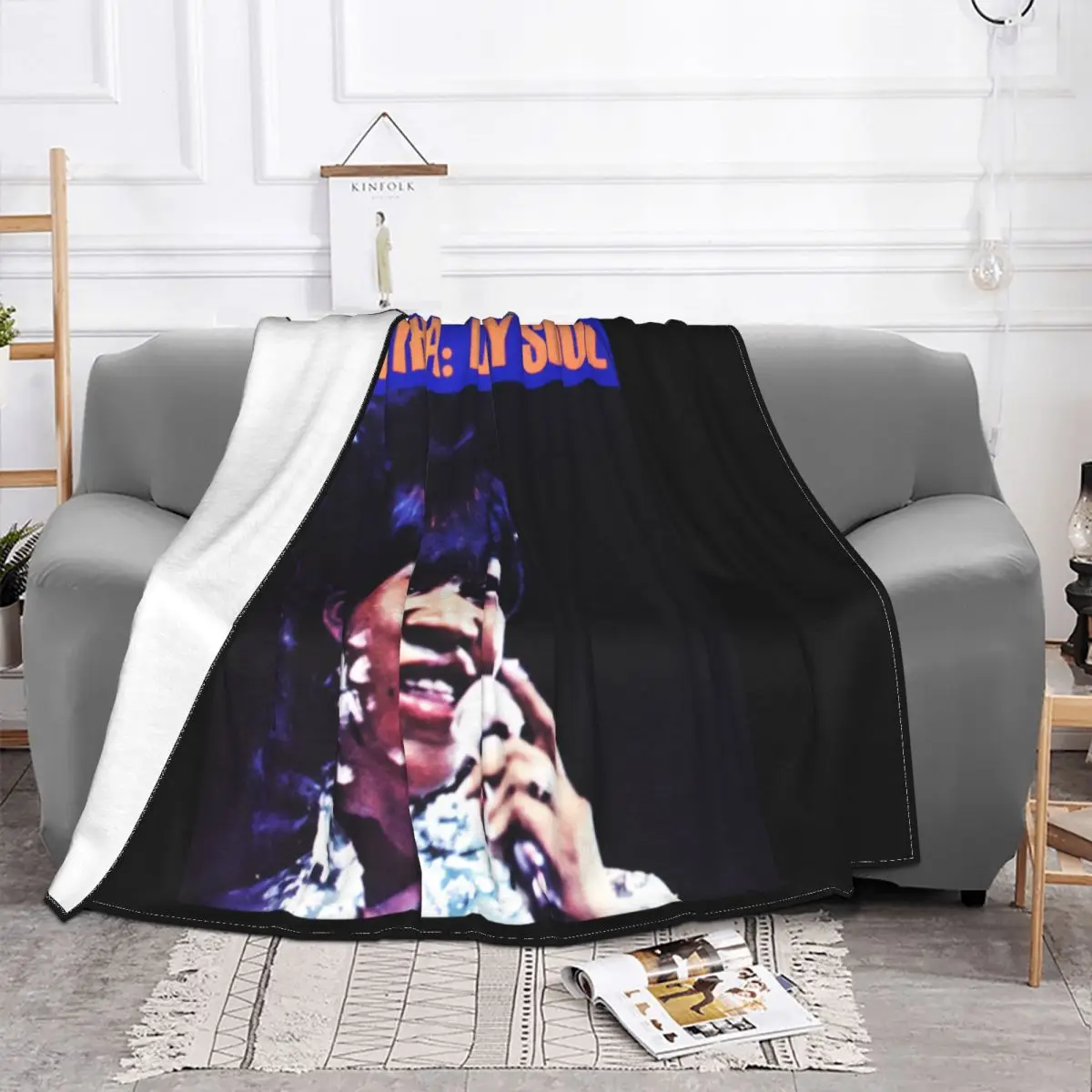 Aretha Franklin Lady Soul Vinyl Cover Small Medium Large Or Xl High Quality Female Throw Blanket