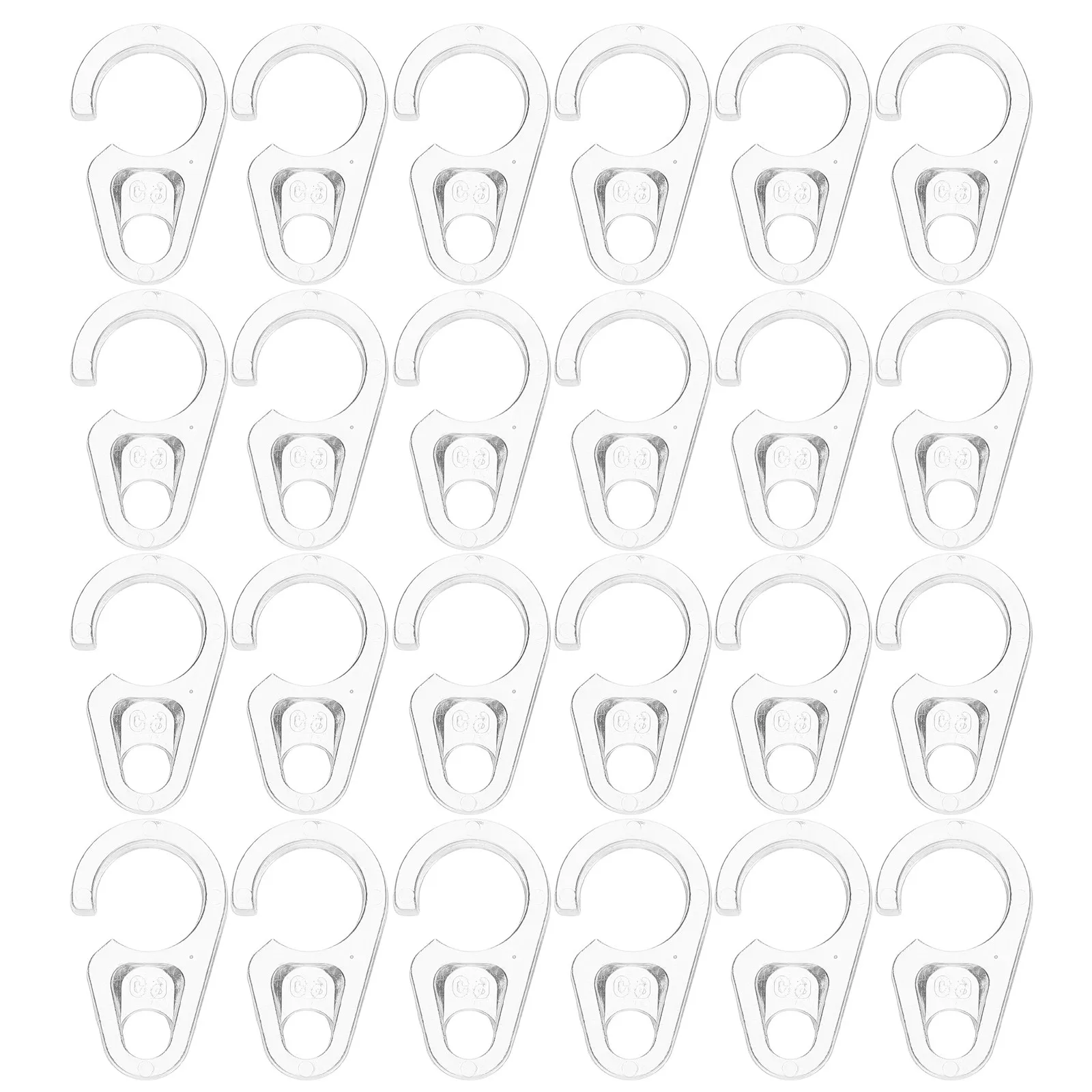 50Pcs Clear Reinforced Curtain Hooks Heavy Duty Small Metal Clip Accessories for Ceiling Curtain Track Drape Hanging Hardware