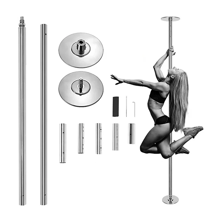 

Pole Dancing Pole Silver Stripper Pole Dancing Height Adjustable for Dance Gymnastics