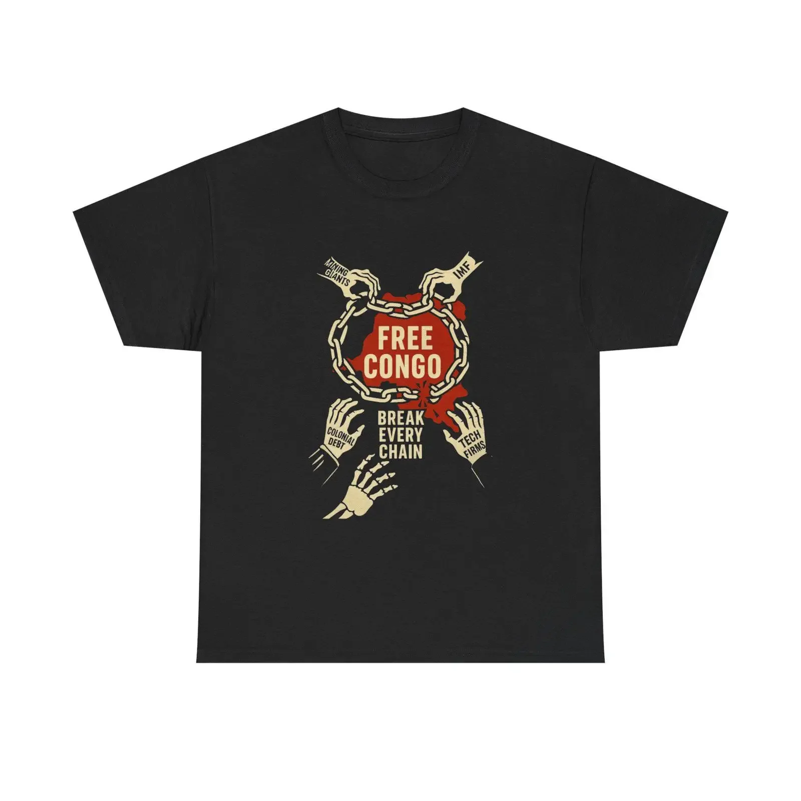 Free Congo Hands Off T Shirt vintage Washed Slightly Stylish Casual graphic Versatile designer clothes Stretched Soft
