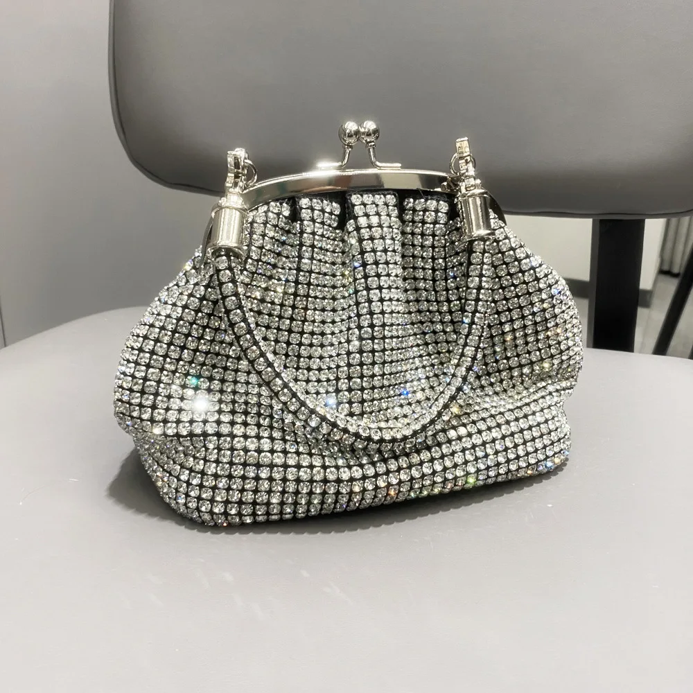 JIOMAY Summer Fashion Purses For Women Hand Bags For Women 2023 New Party Rhinestone Purse Mini Crystal Clutch Bag Makeup Bag