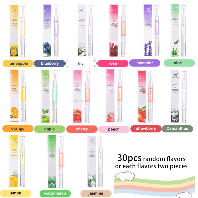 15Pcs Nail Nutrition Oil Pen 15 Smells Nail Treatment Revitalizer Cuticle Oil Pen Soften Nourish Manicure Nail Care Tools