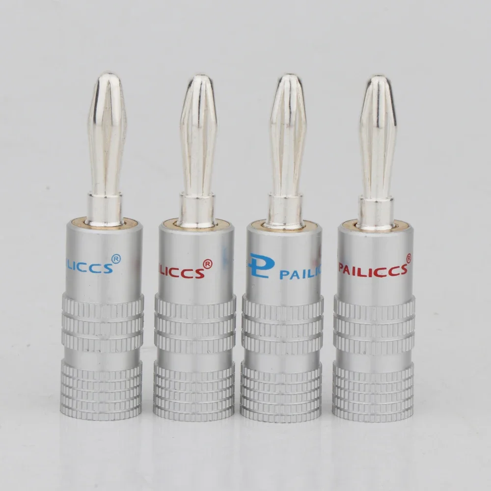 BA1464S High Quality Silver Plated Banana Plug Banana Jack For Max Wire 4MM Speaker Cable