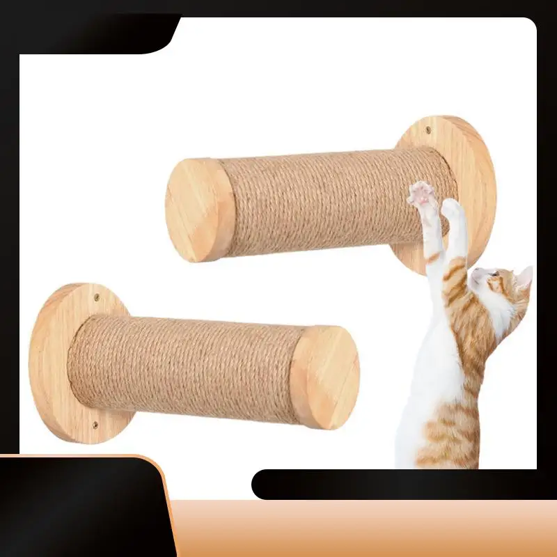 

Cat Climbing Wall 2Pcs Wooden Stable And Safe Scratching Post Ladder Indoor Kitten Wall Shelf Wall-Mounted Pet Supplies-N38R