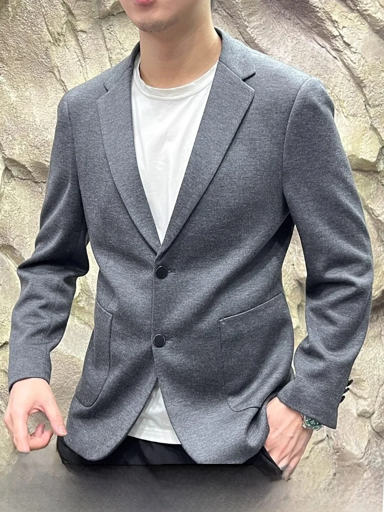 

Premium Wool Blend Men's Busin Casual Suit Autumn Collection Comfortable Lightweight Faionable Stand Fit Two Button