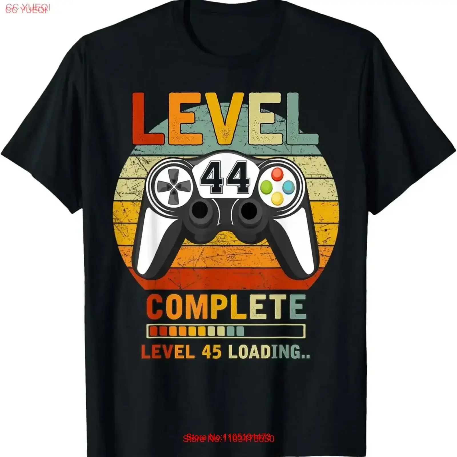 Level 44 Complete 45 Loading Gamers 44th Birthday T Shirt vintage Washed Casual Stretched Soft designer clothes homme  vintage