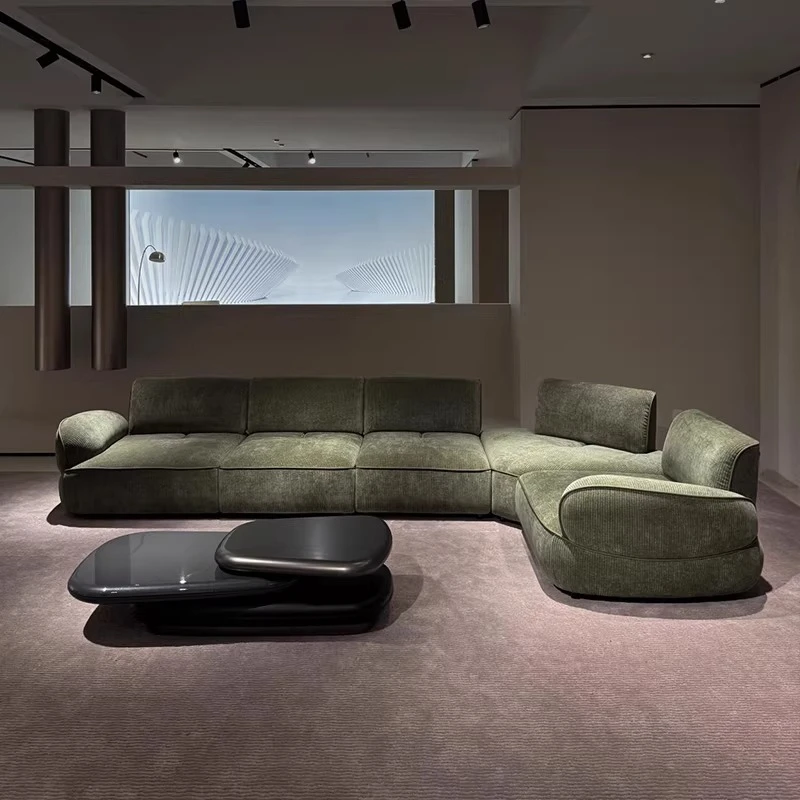 

Movable large flat-layer fabric sofa small apartment corner