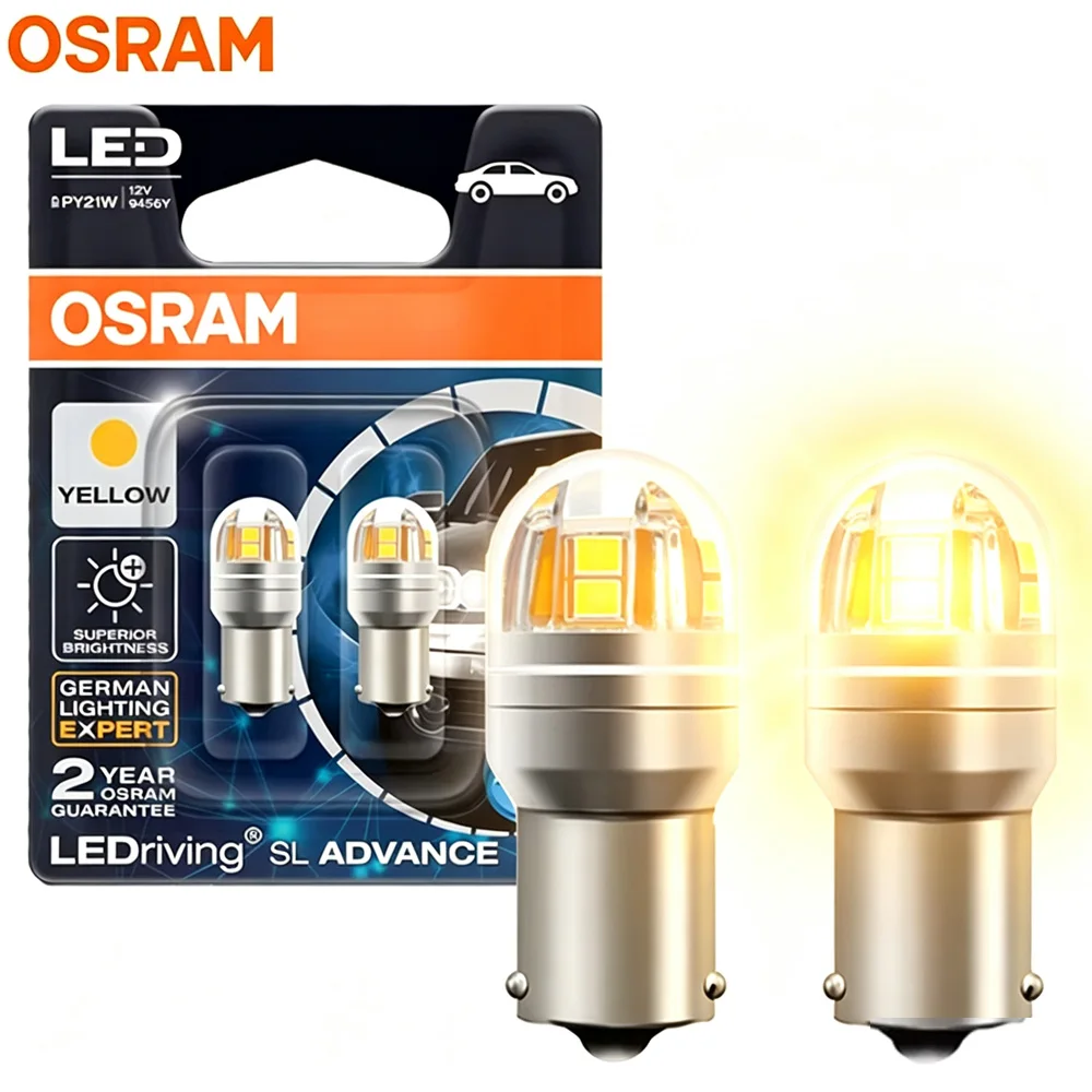 OSRAM 9456Y LEDriving SL Advance LED PY21W S25 1156 BAU15s Car Turn Signal Light Yellow Amber LED Fog Bulb Rear Position Lamp,2x
